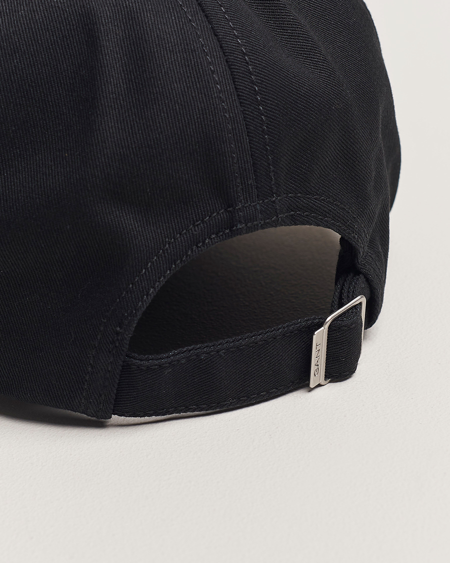 Men | GANT High Cotton Twill Cap Black | GANT | High Cotton Twill Cap Black