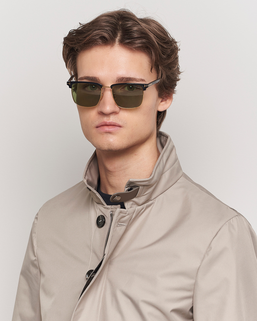 Men | Sunglasses | Tom Ford | Hudson FT0997-H Metal Sunglasses Black/Green