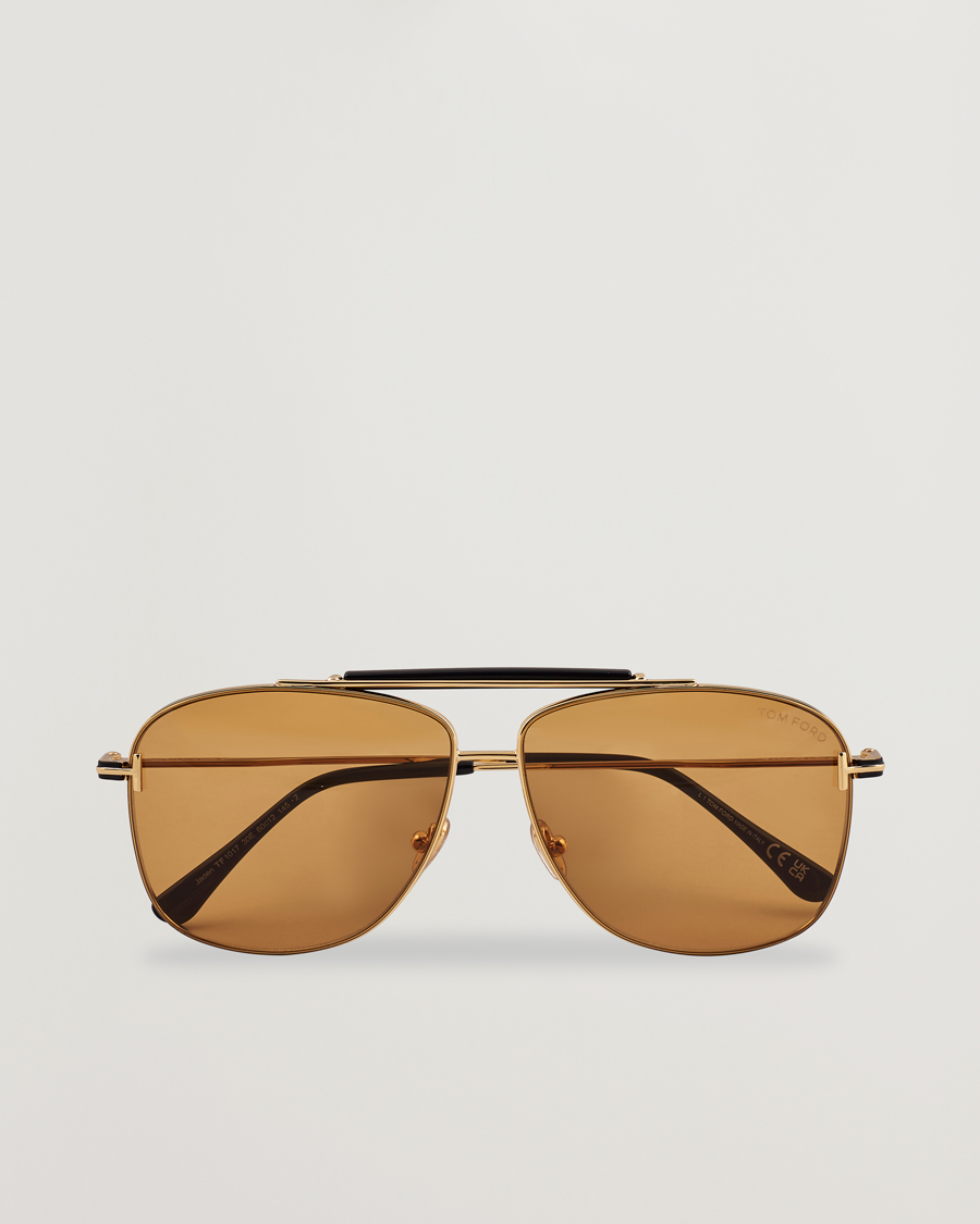 Tom Ford Jaden FT1017 Metal Sunglasses Gold/Brown at CareOfCarl.com