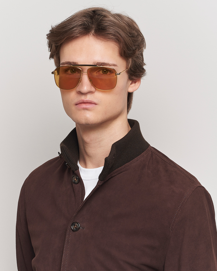 Herr | Solglasögon | Tom Ford | Jaden FT1017 Metal Sunglasses Gold/Brown