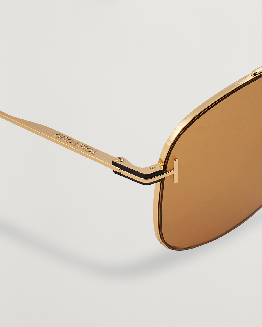 Men | Sunglasses | Tom Ford | Jaden FT1017 Metal Sunglasses Gold/Brown