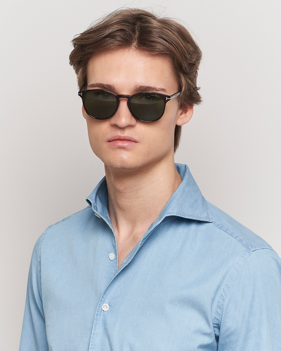 Men | Sunglasses | Tom Ford | Lewis FT1097 Sunglasses Dark Havana/Green