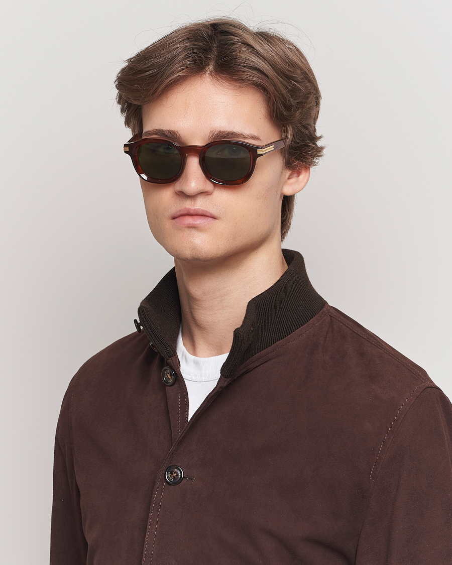 Men | Sunglasses | Zegna | EZ0229 Sunglasses Dark Havana/Green