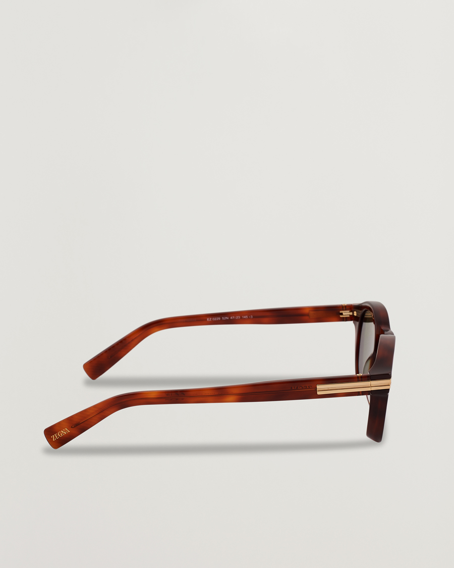 Men | Sunglasses | Zegna | EZ0229 Sunglasses Dark Havana/Green