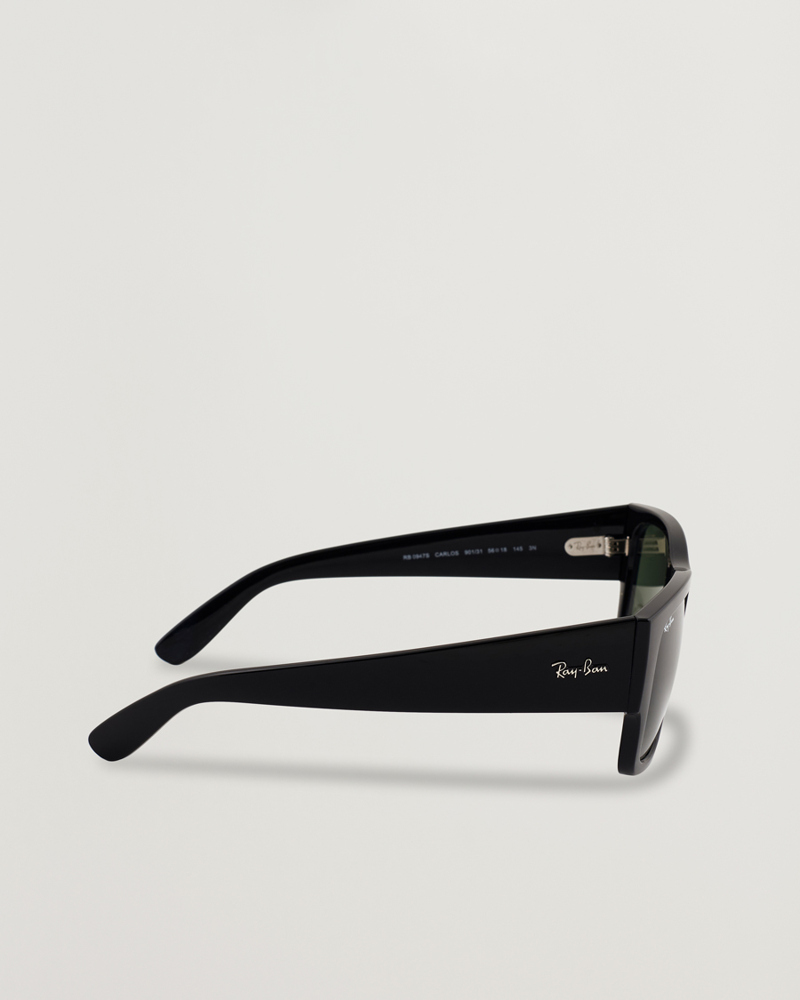 Men | Sunglasses | Ray-Ban | Carlos Sunglasses Black/Crystal Green