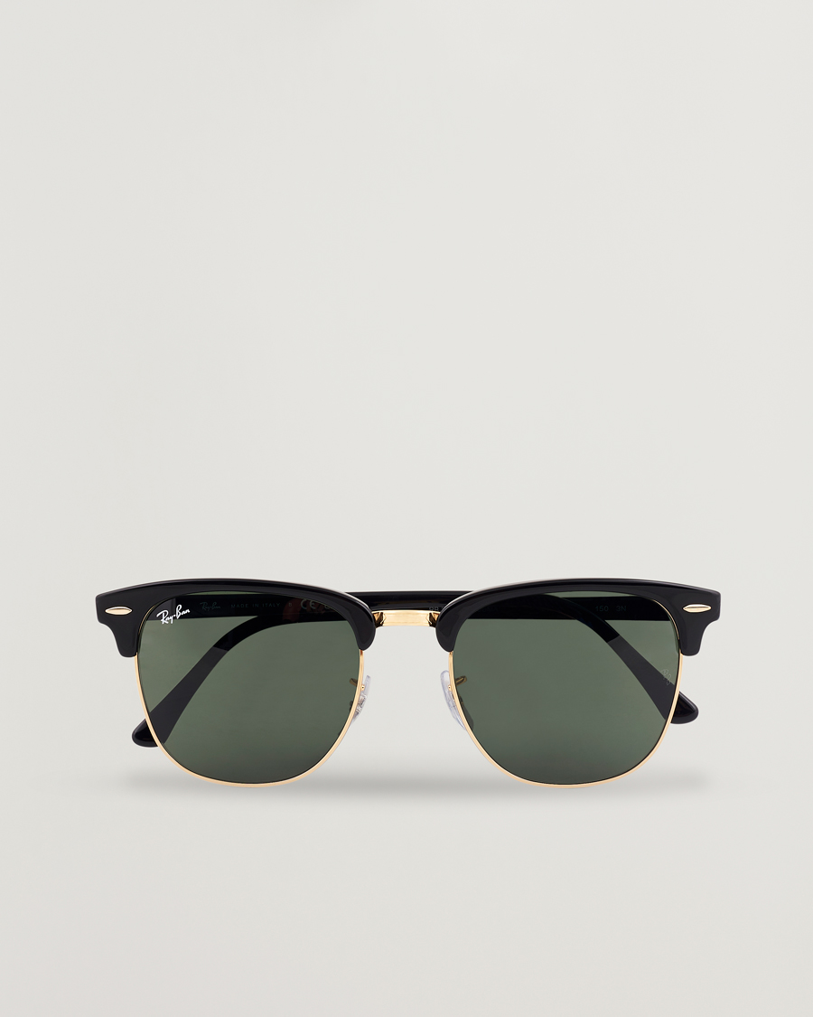 Men | Sunglasses | Ray-Ban | Clubmaster Sunglasses Ebony/Crystal Green