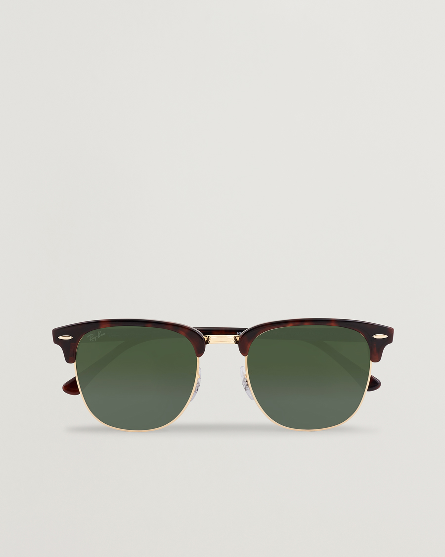 Men | Sunglasses | Ray-Ban | Clubmaster Sunglasses Mock Tortoise/Crystal Green