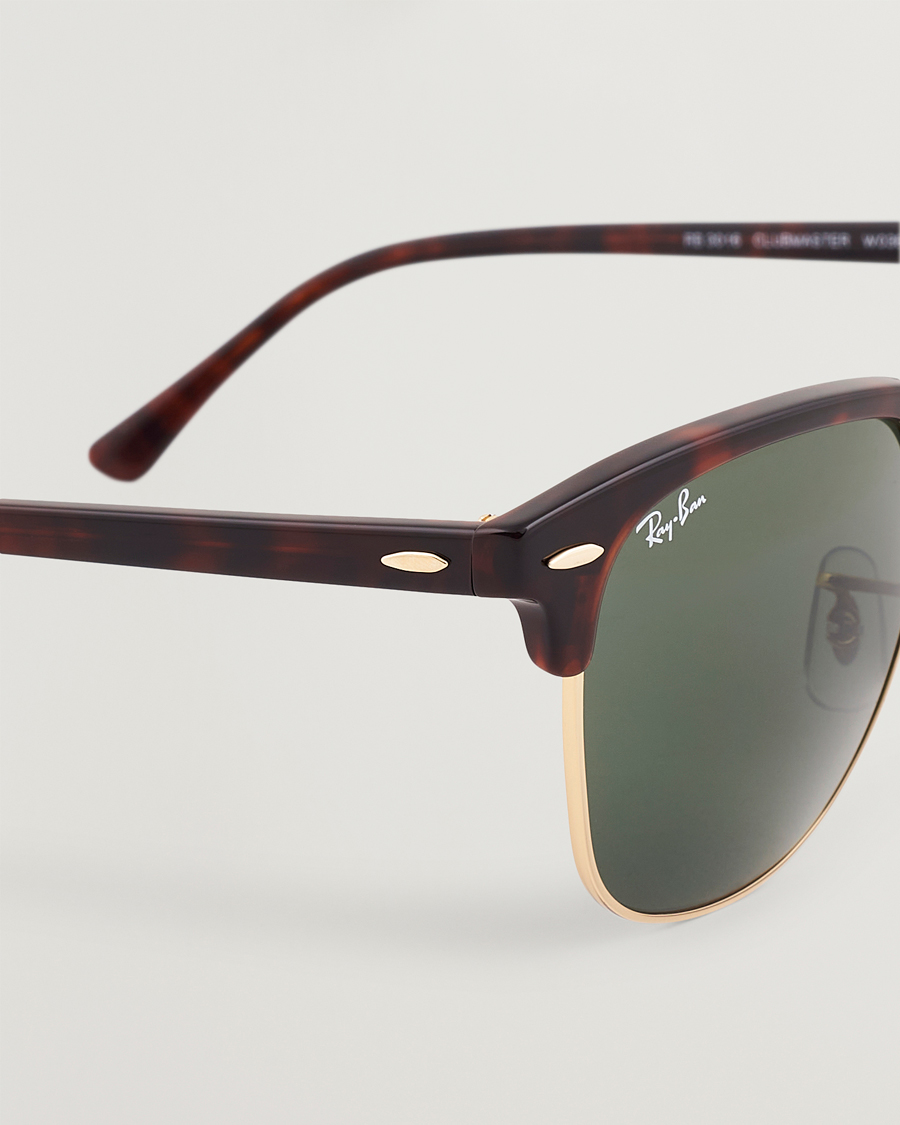 Men | Sunglasses | Ray-Ban | Clubmaster Sunglasses Mock Tortoise/Crystal Green