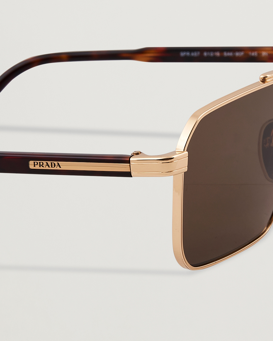Men | Sunglasses | Prada Eyewear | Prada 0PR A57S Metal Sunglasses Gold