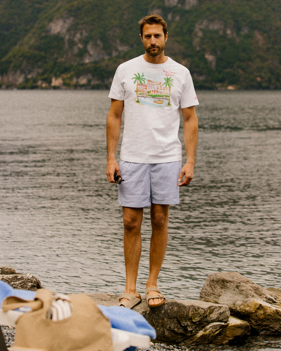Men | T-Shirts | MC2 Saint Barth | Printed Cotton T-Shirt Porto Cervo