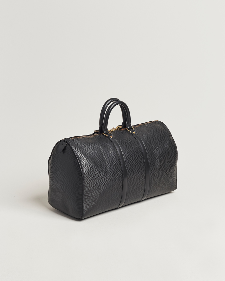 Men | Louis Vuitton Pre-Owned Keepall 45 EPI Leather Bag Black | Louis Vuitton Pre-Owned | Keepall 45 EPI Leather Bag Black