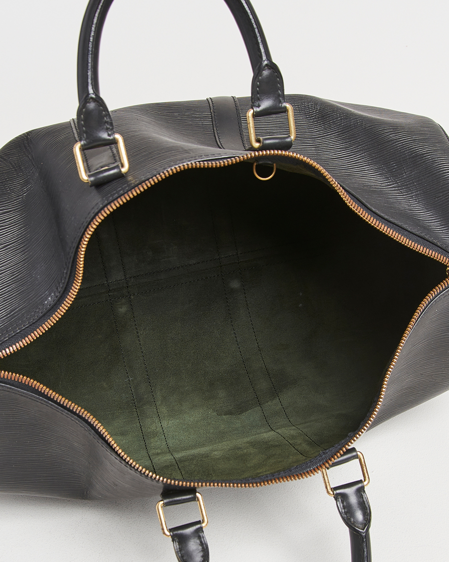 Men | Louis Vuitton Pre-Owned Keepall 45 EPI Leather Bag Black | Louis Vuitton Pre-Owned | Keepall 45 EPI Leather Bag Black