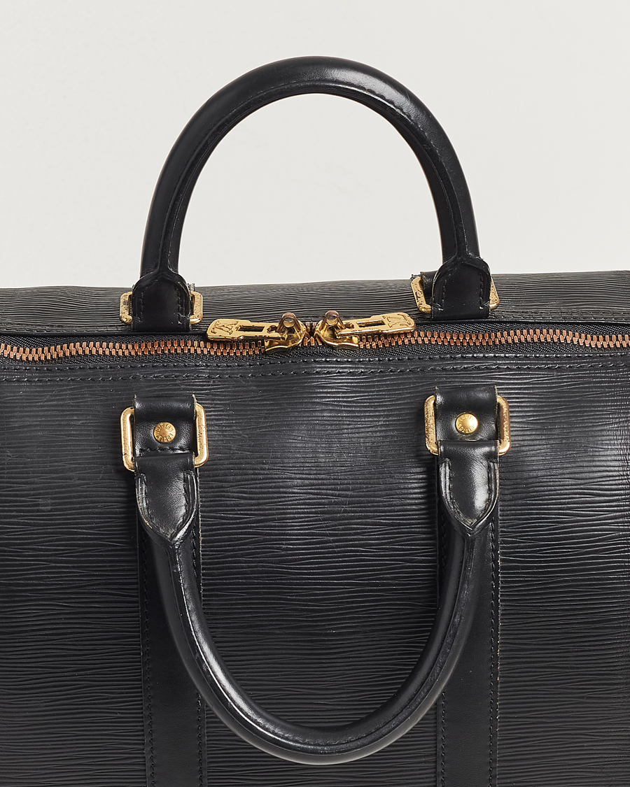 Men | Louis Vuitton Pre-Owned Keepall 45 EPI Leather Bag Black | Louis Vuitton Pre-Owned | Keepall 45 EPI Leather Bag Black