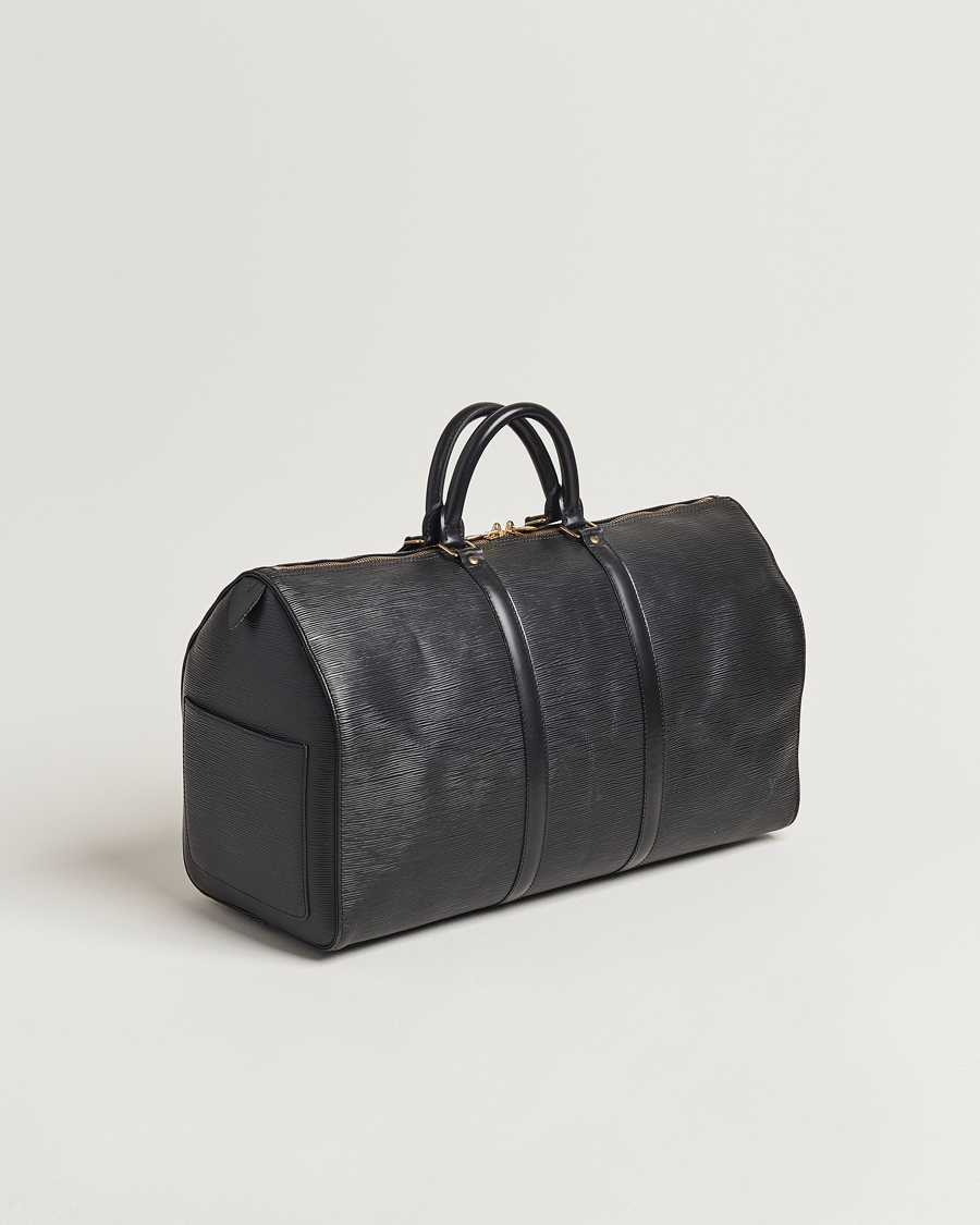 Men | Louis Vuitton Pre-Owned Keepall 50 EPI Leather Bag Black | Louis Vuitton Pre-Owned | Keepall 50 EPI Leather Bag Black