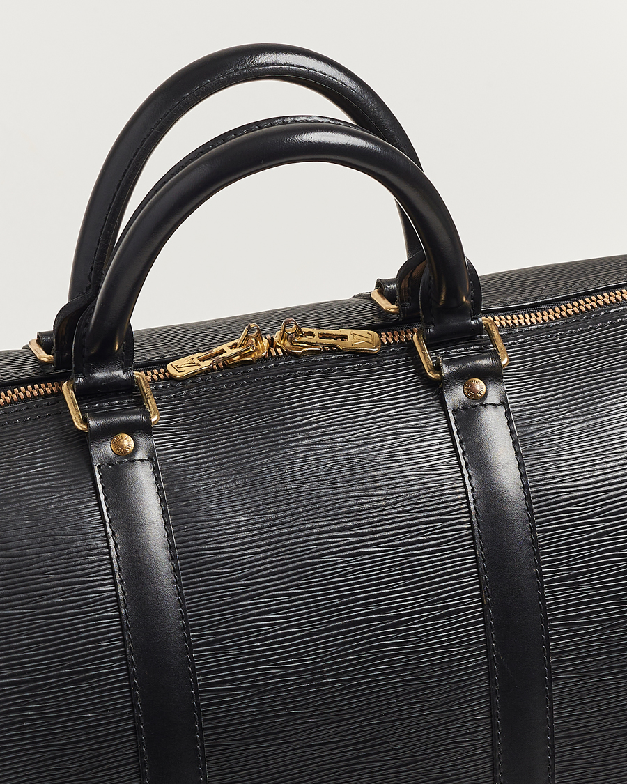 Men | Louis Vuitton Pre-Owned Keepall 50 EPI Leather Bag Black | Louis Vuitton Pre-Owned | Keepall 50 EPI Leather Bag Black