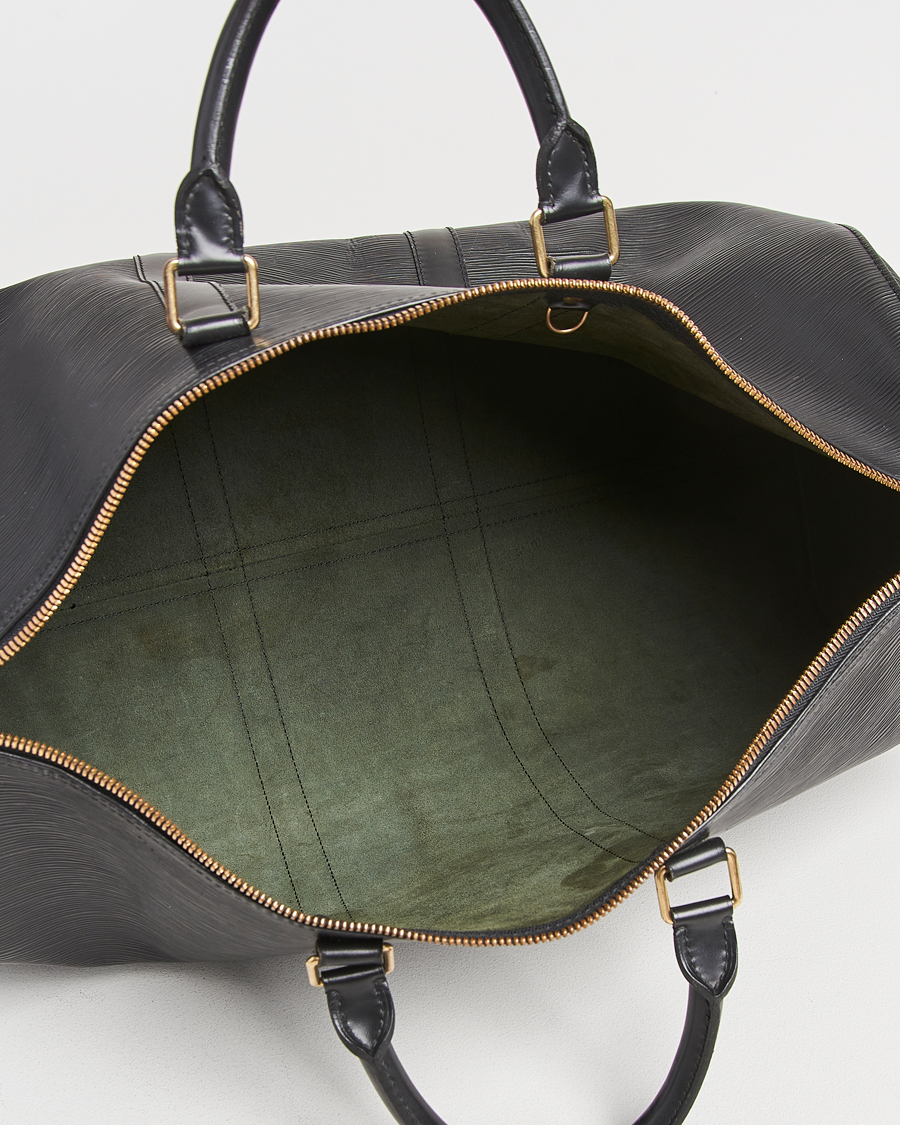 Men | Louis Vuitton Pre-Owned Keepall 50 EPI Leather Bag Black | Louis Vuitton Pre-Owned | Keepall 50 EPI Leather Bag Black