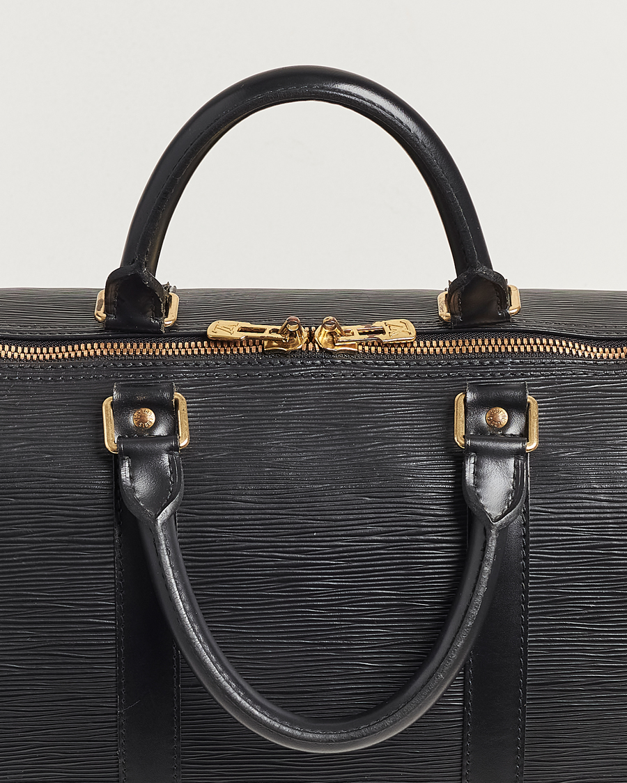 Men | Louis Vuitton Pre-Owned Keepall 50 EPI Leather Bag Black | Louis Vuitton Pre-Owned | Keepall 50 EPI Leather Bag Black