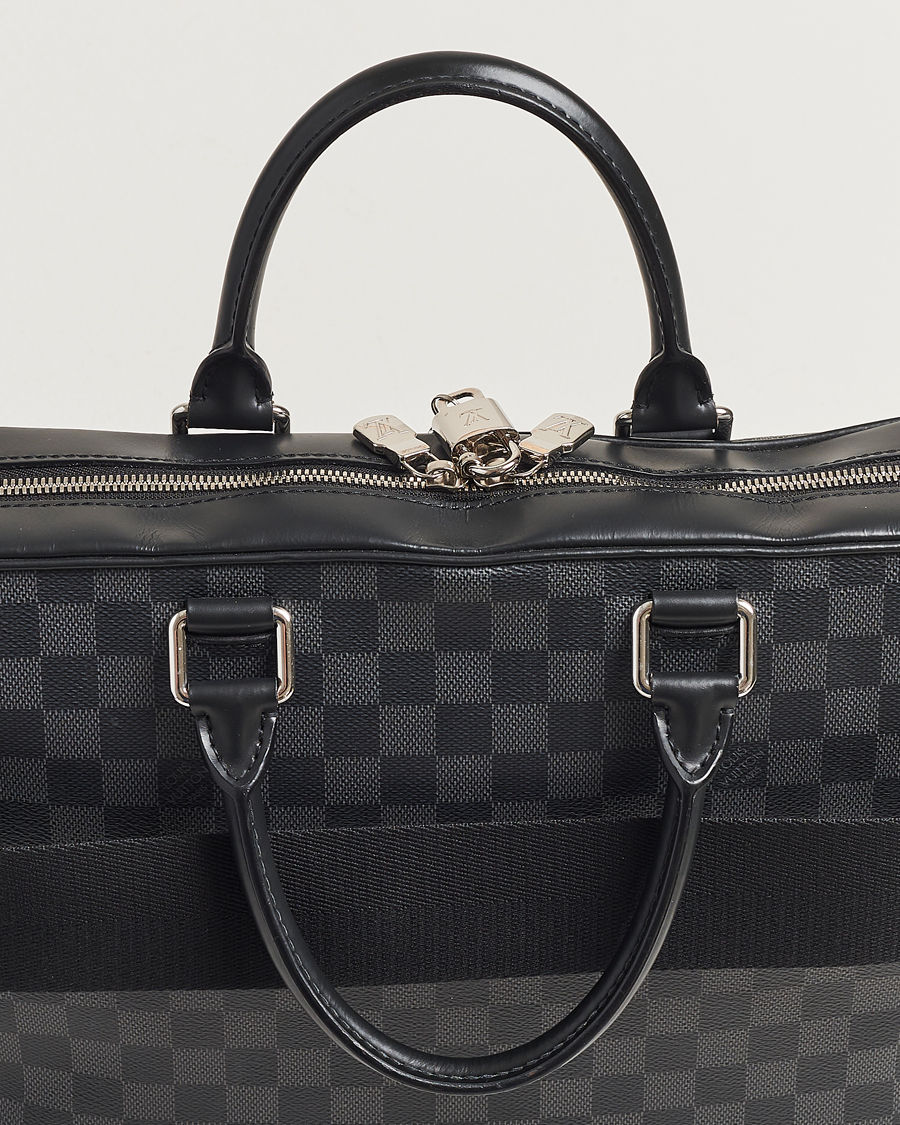 Louis Vuitton グレー ブラック ハンドバッグ 全体悪い Louis Vuitton Pre-Owned Porte Document Business Damier Graphite at