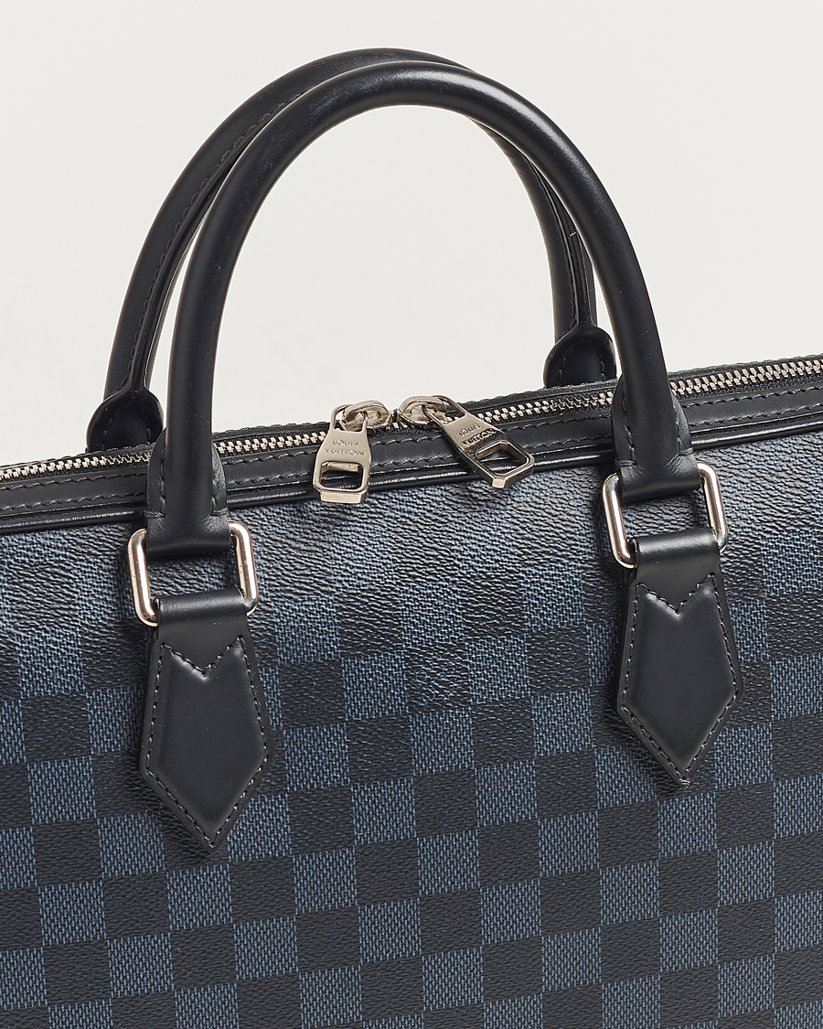 Men | Louis Vuitton Pre-Owned Dandy Slim Briefcase Damier Navy | Louis Vuitton Pre-Owned | Dandy Slim Briefcase Damier Navy