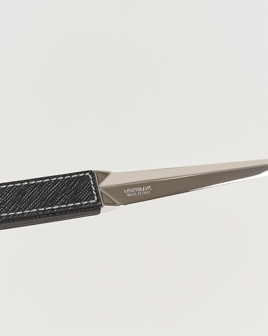 Montblanc Letter Opener in Steel and Leather Black at CareOfCarl.com
