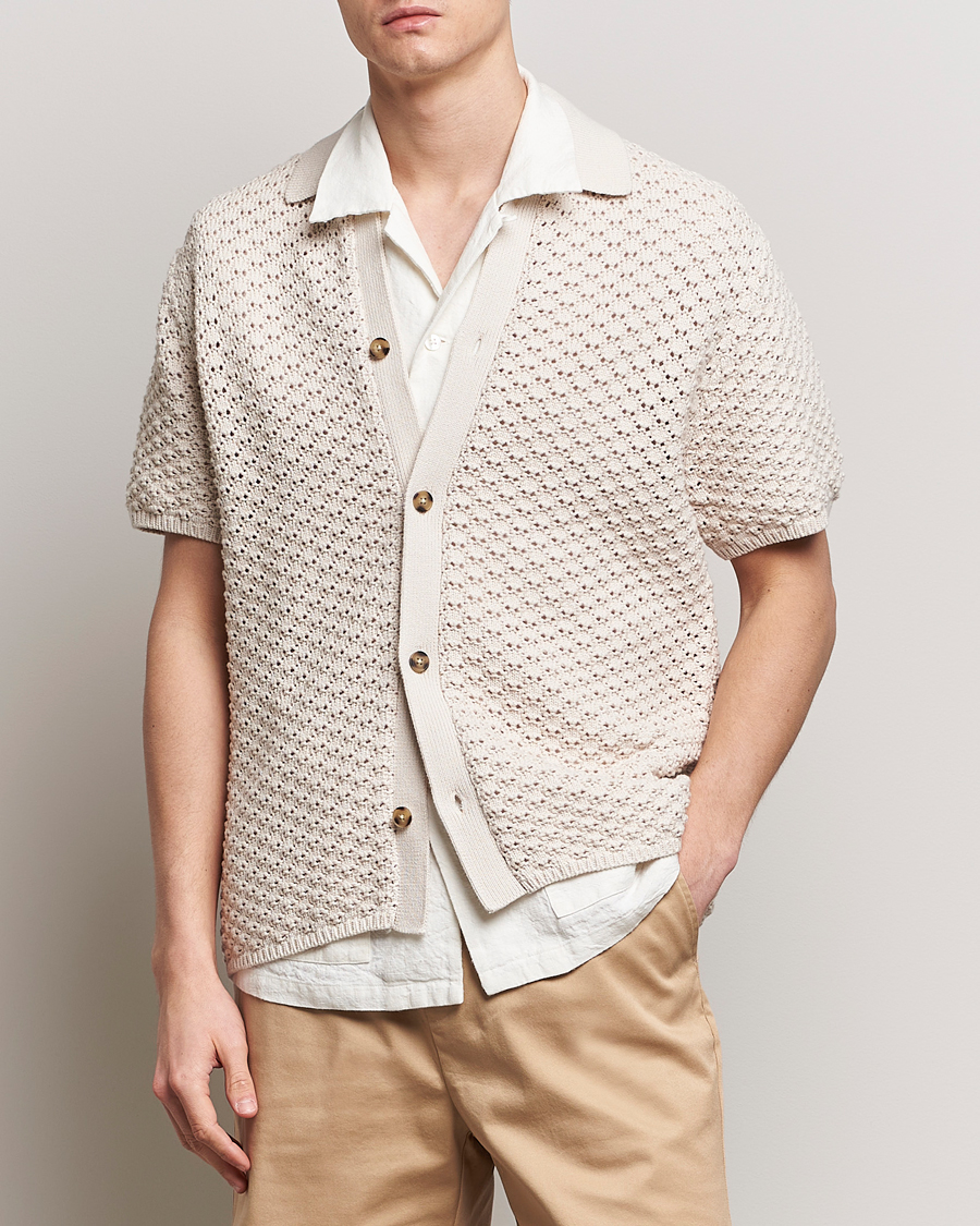 Men | What's new | LES DEUX | Gideon Knitted Shirt Ivory