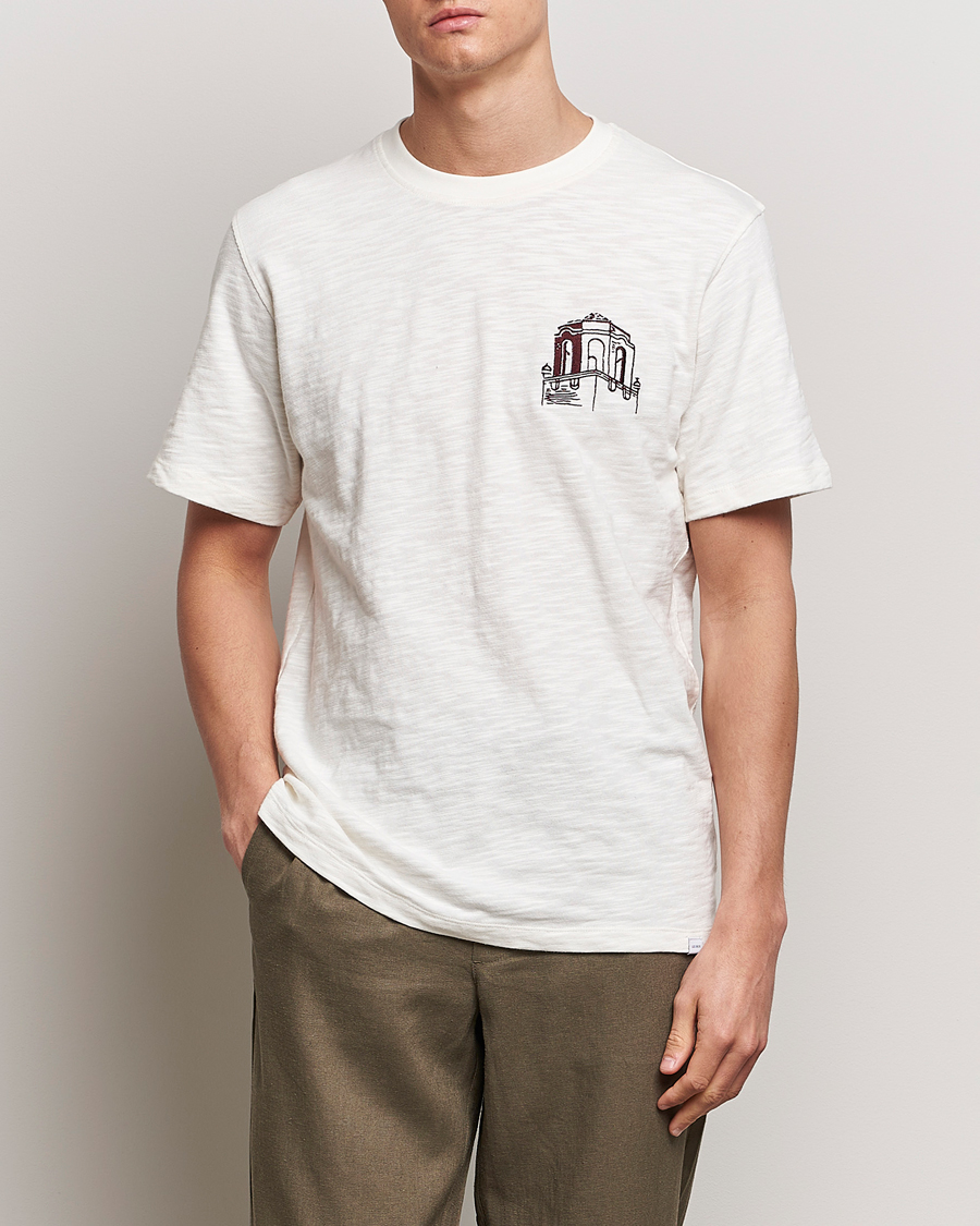 Men | New product images | LES DEUX | Hotel Embroidery T-Shirt Ivory