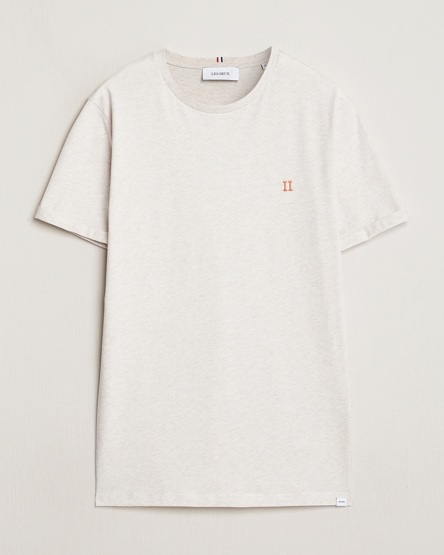 Men | T-Shirts | LES DEUX | Nørregaard Cotton T-Shirt Ivory Melange