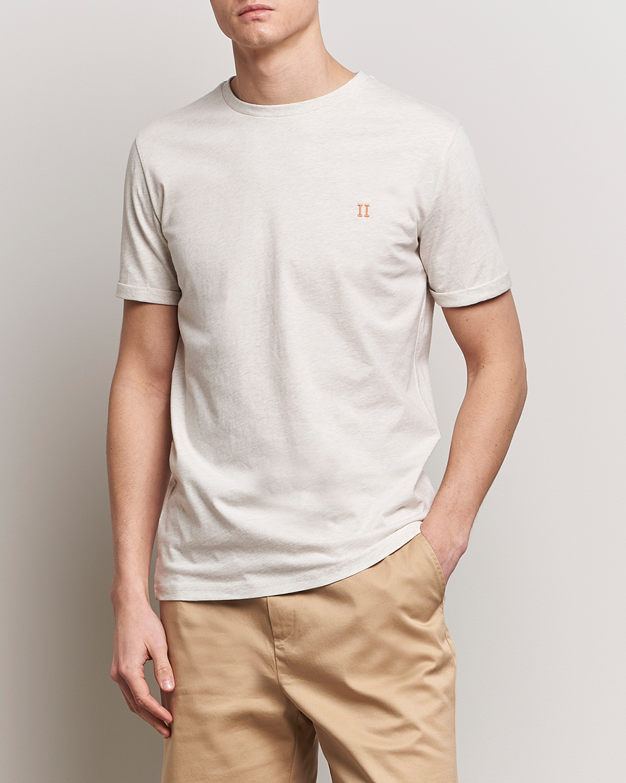 Men | T-Shirts | LES DEUX | Nørregaard Cotton T-Shirt Ivory Melange