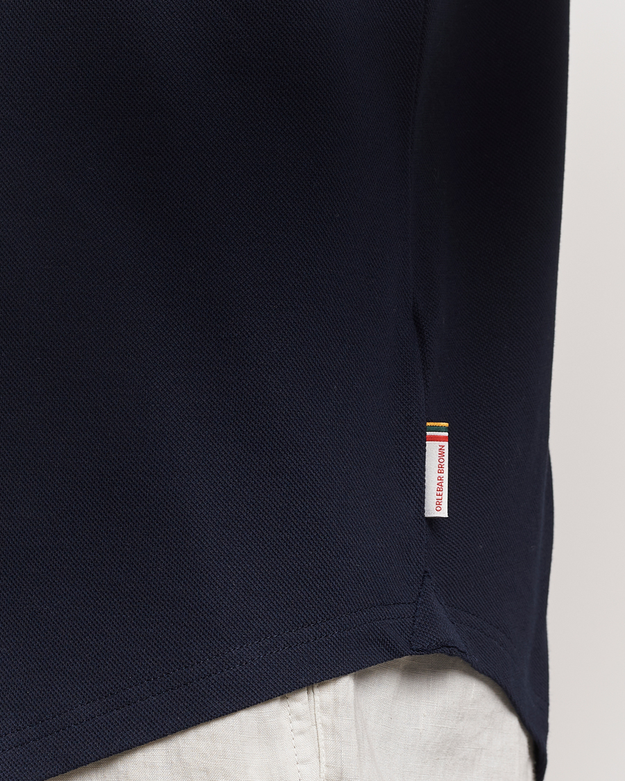 Men | Shirts | Orlebar Brown | Giles Long Sleeve Pique Polo Night Iris