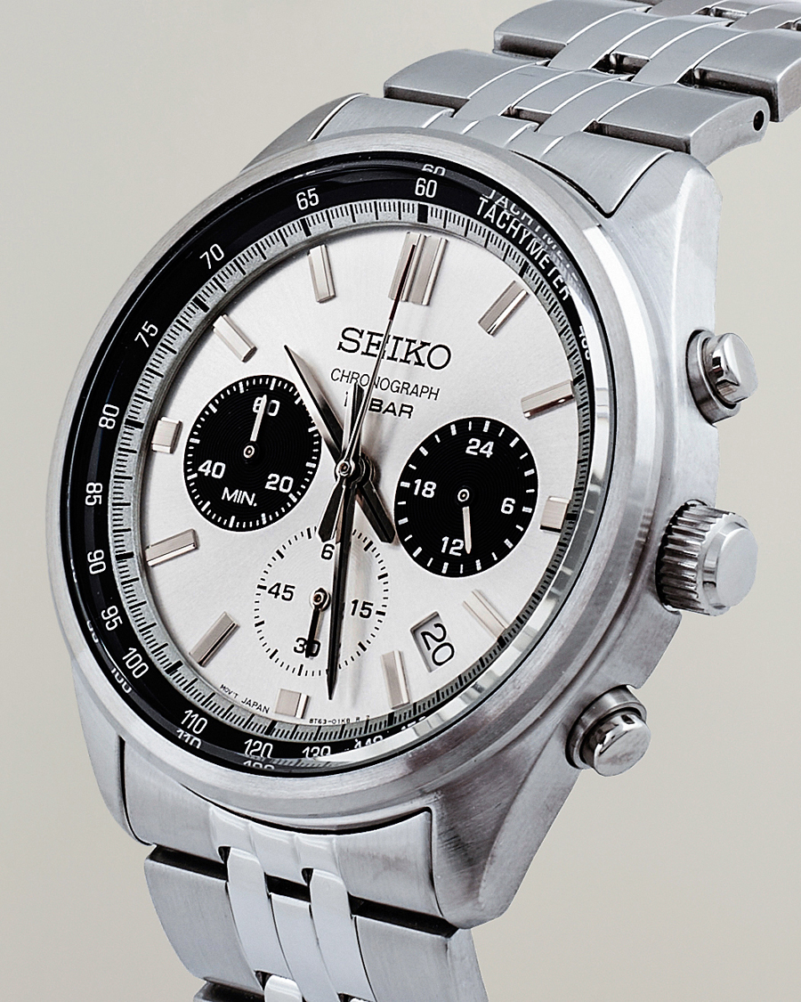 Men | New product images | Seiko | Chronograph 41mm Steel White Dial