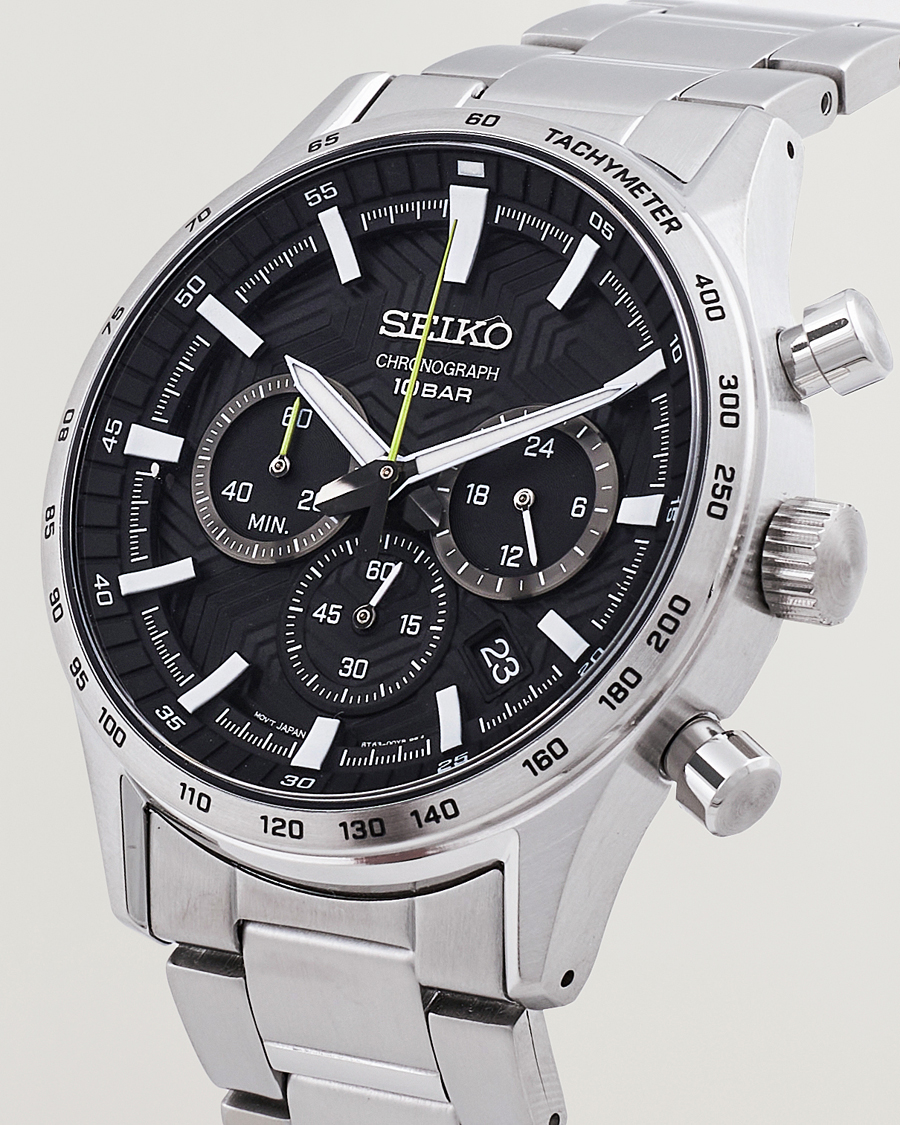 Men | New product images | Seiko | Chronograph 43mm Steel Black Dial