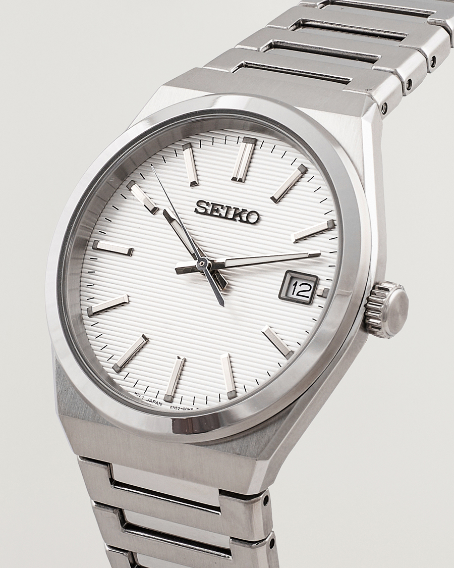 Men | Stainless steel strap | Seiko | Sapphire 39mm Steel White Dial