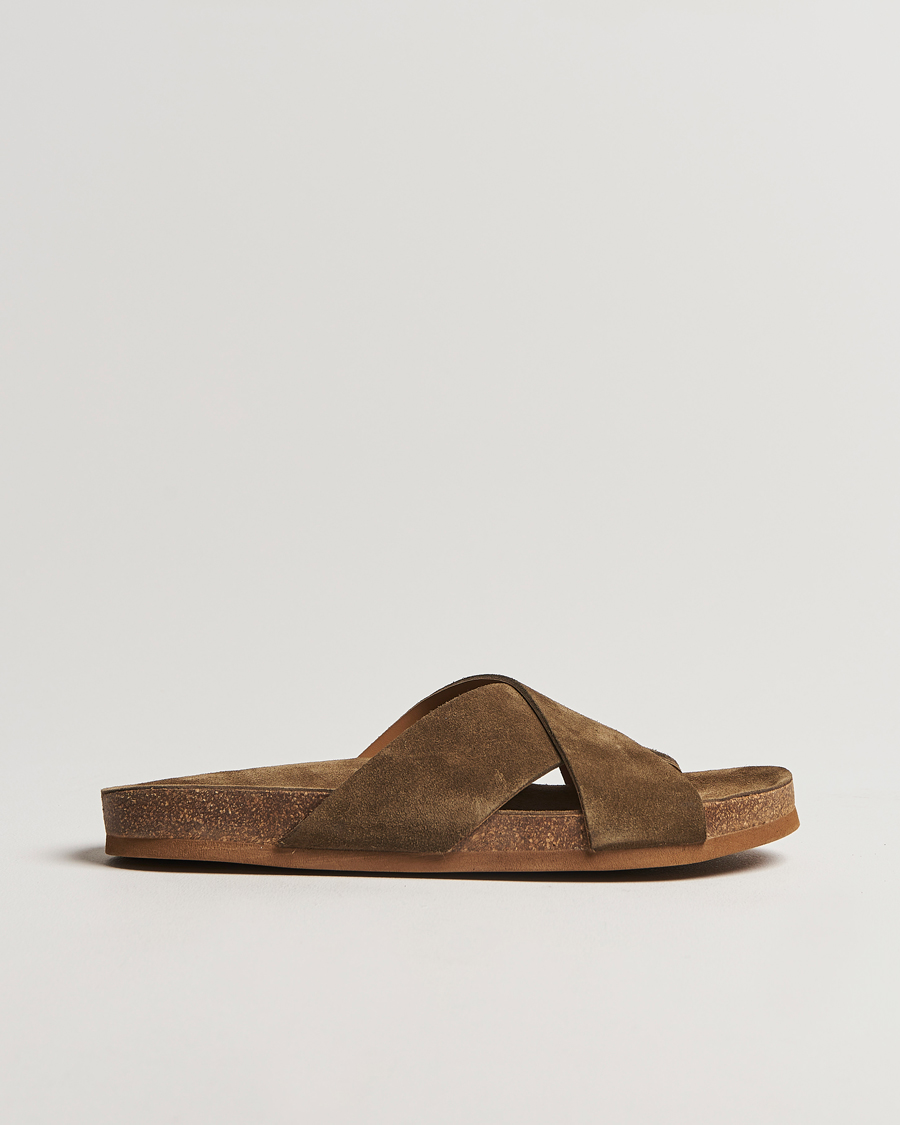 Men | Myrqvist Solvik Sandals Moss Green Suede | Myrqvist | Solvik Sandals Moss Green Suede