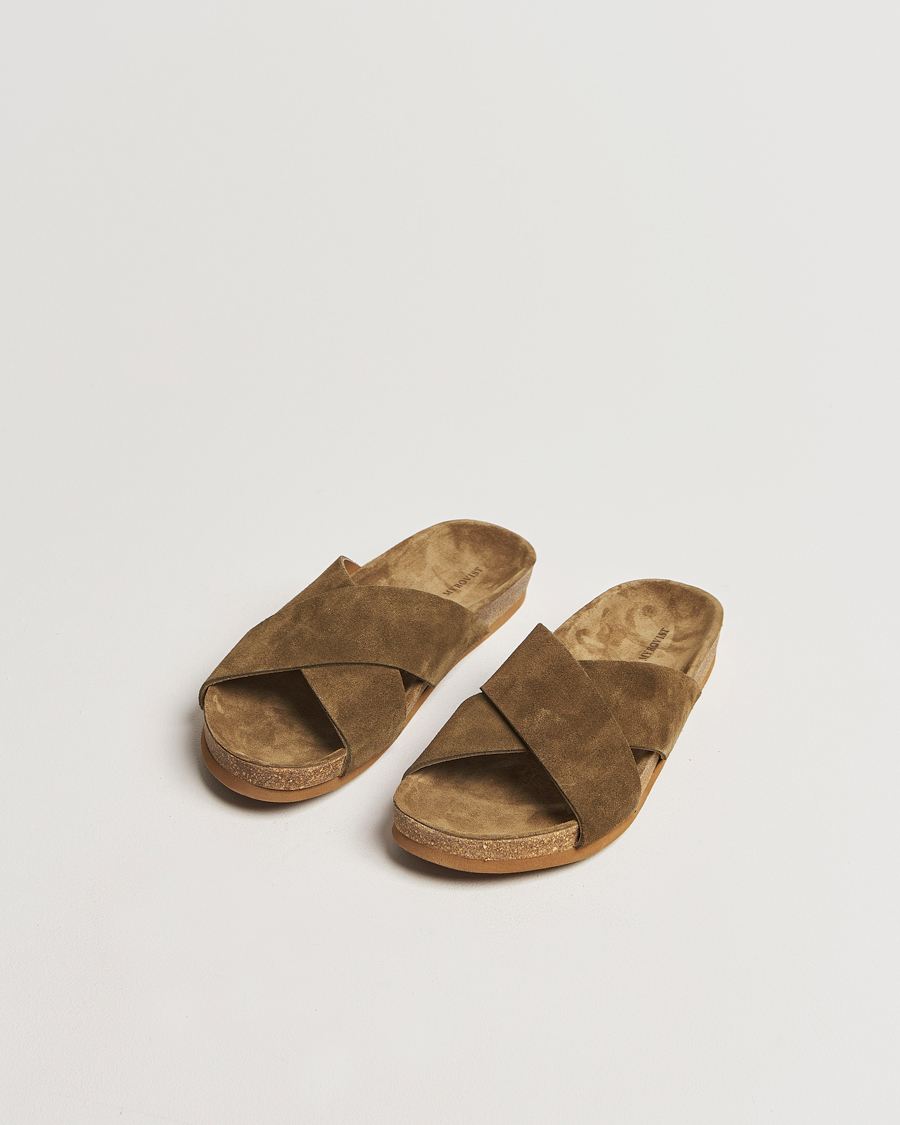 Men | Myrqvist Solvik Sandals Moss Green Suede | Myrqvist | Solvik Sandals Moss Green Suede