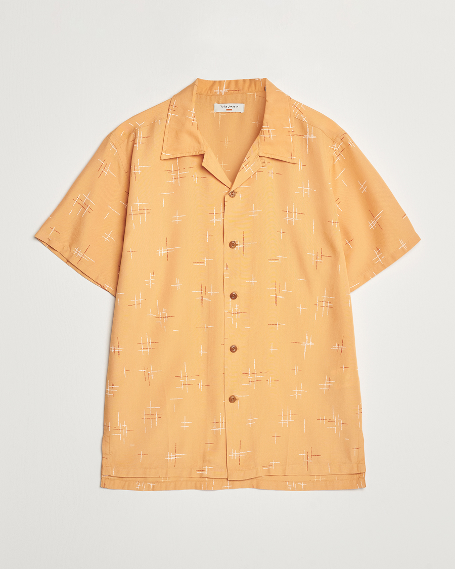 Men | Shirts | Nudie Jeans | Arvid 50s Hawaii Shirt Ochre