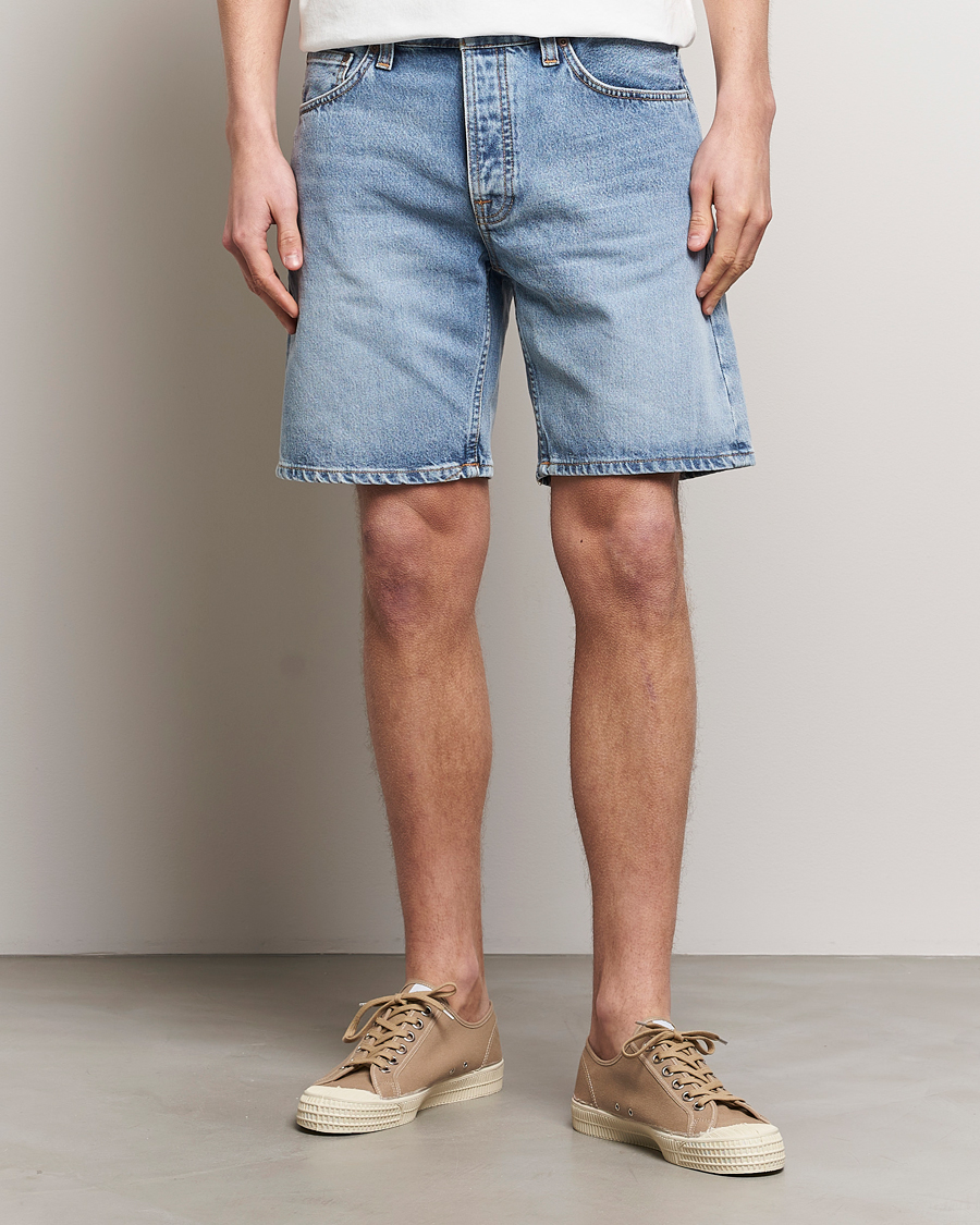 Men | Clothing | Nudie Jeans | Seth Denim Shorts Sea Salt