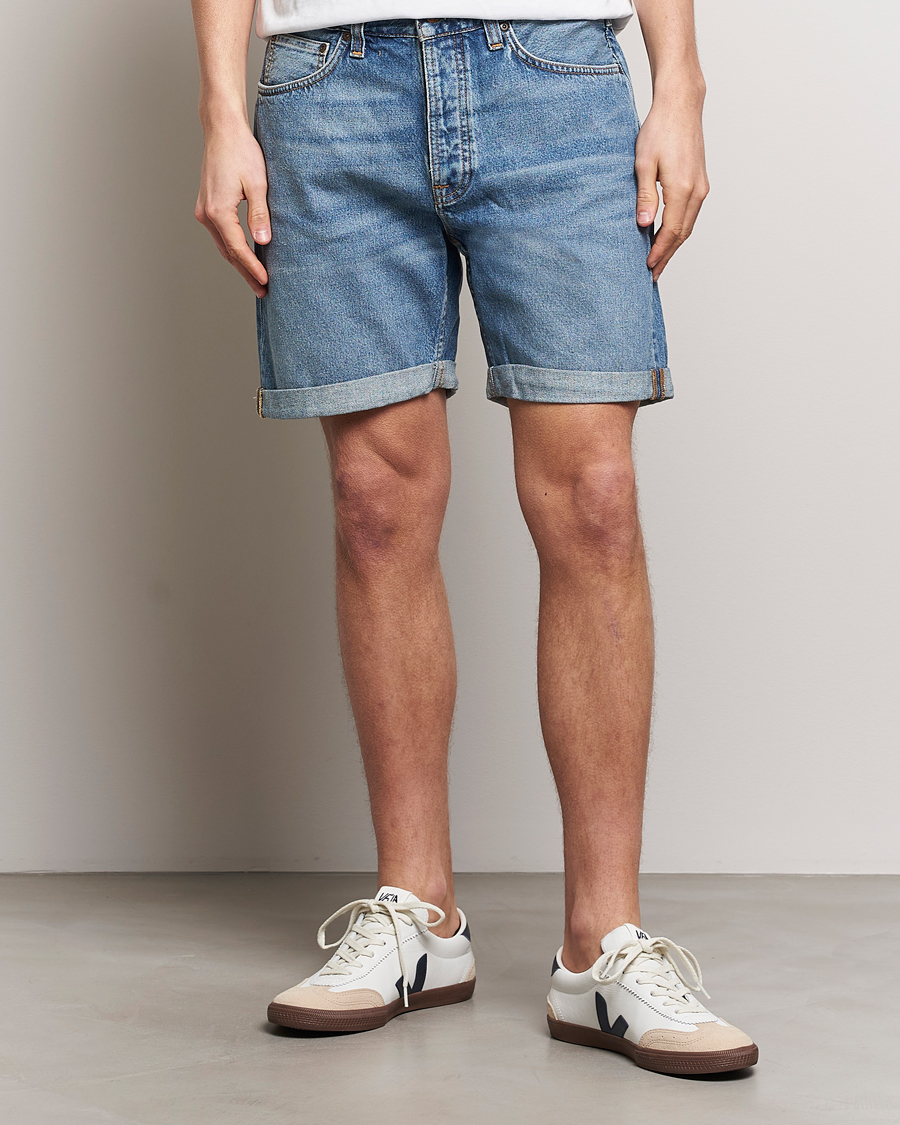 Men | Nudie Jeans | Nudie Jeans | Josh Denim Shorts Blue Haze