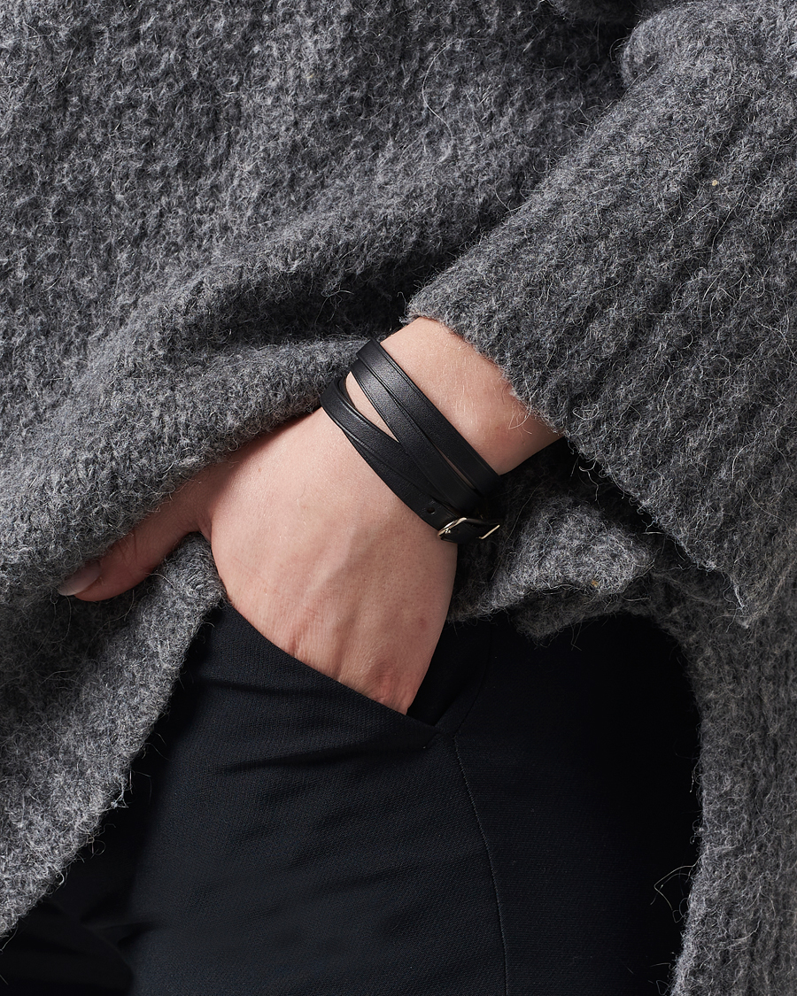 Men |  | Hermès Pre-Owned | API1 Leather Bracelet Black