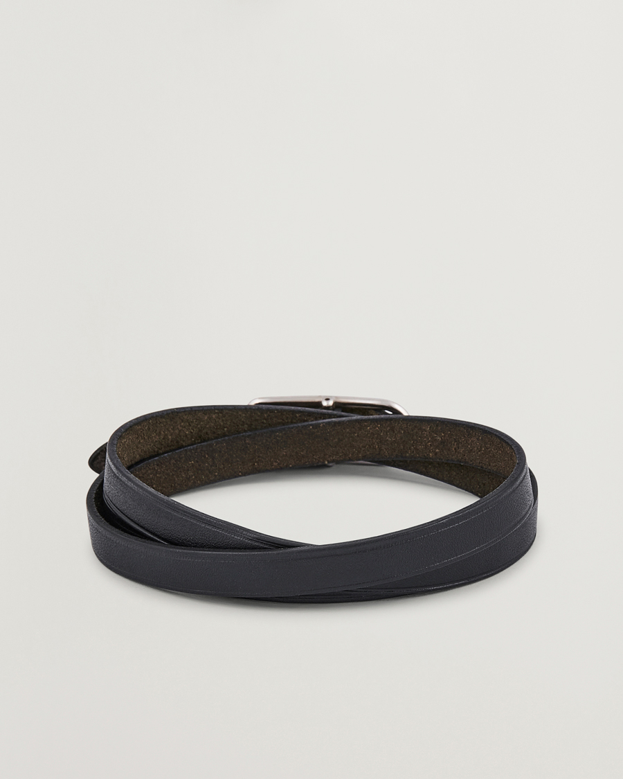 Men | Hermès Pre-Owned API1 Leather Bracelet Black | Hermès Pre-Owned | API1 Leather Bracelet Black