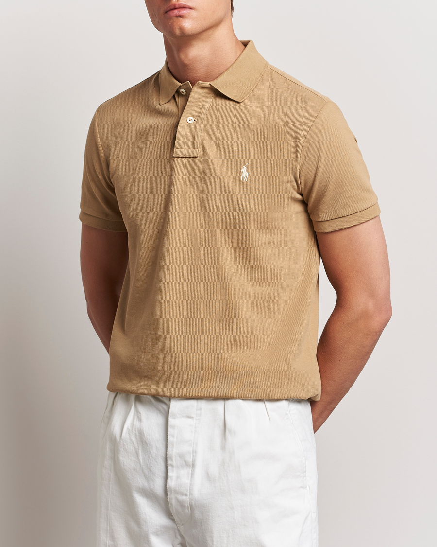 Men | Polo Shirts | Polo Ralph Lauren | Custom Slim Fit Polo Café Tan