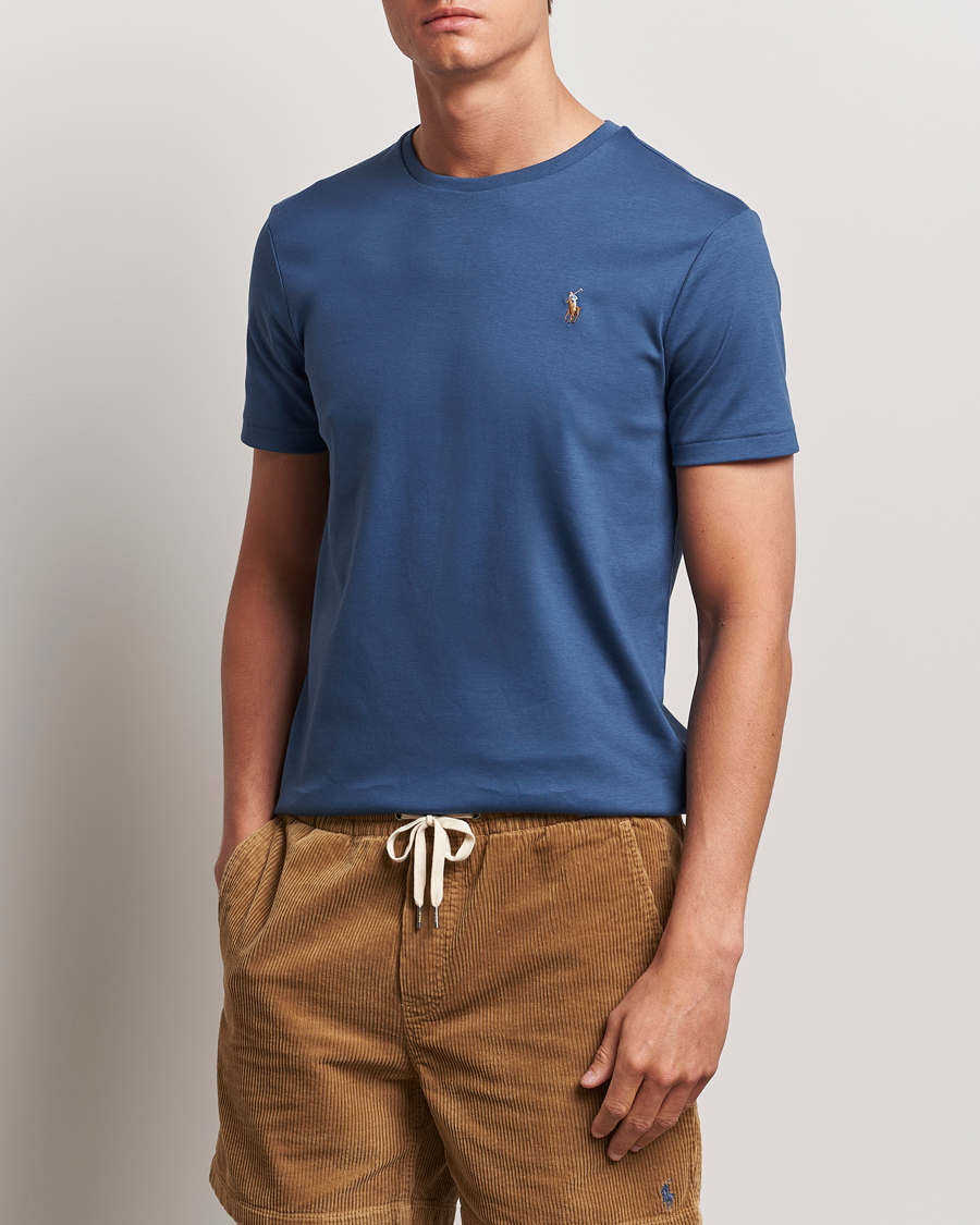 Men |  | Polo Ralph Lauren | Luxury Pima Cotton Crew Neck T-Shirt Clancy Blue