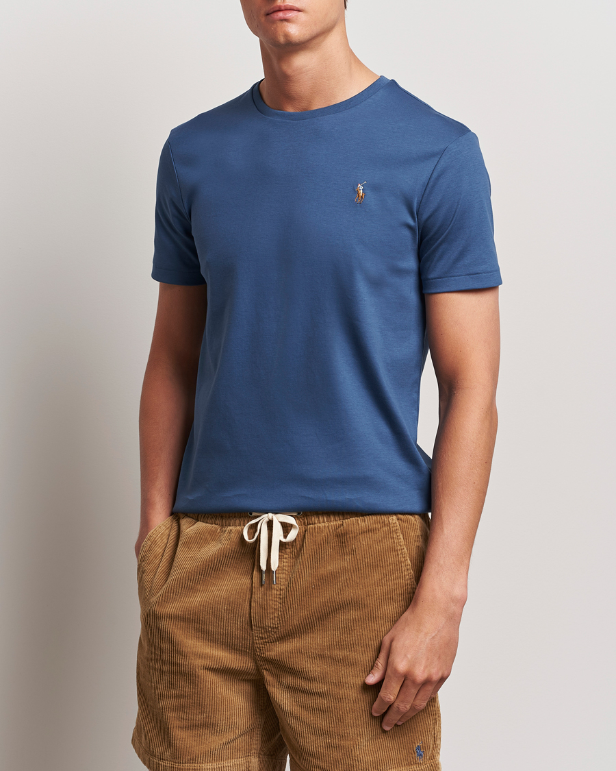 Men | T-Shirts | Polo Ralph Lauren | Luxury Pima Cotton Crew Neck T-Shirt Clancy Blue