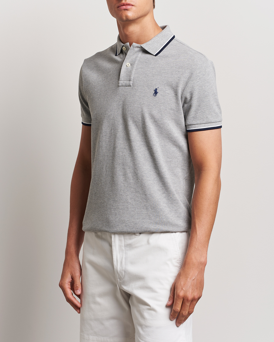 Men | What's new | Polo Ralph Lauren | Custom Slim Fit Tipped Polo Andover Heather