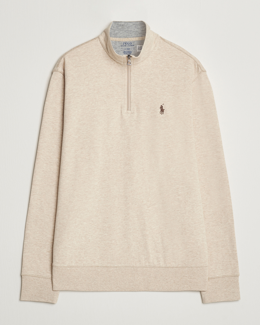 Men | Sweaters & Knitwear | Polo Ralph Lauren | Tech Double Knit Half Zip Expedition Dune Heather