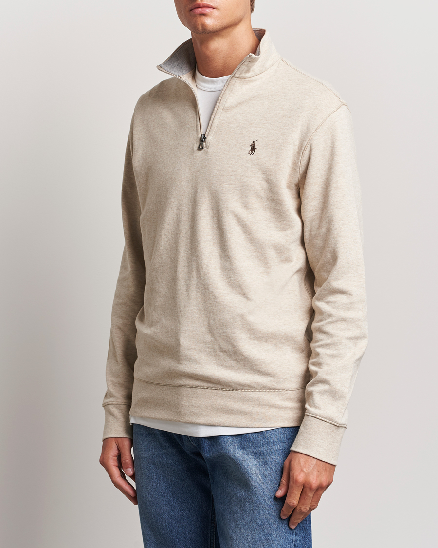 Men | Sweaters & Knitwear | Polo Ralph Lauren | Tech Double Knit Half Zip Expedition Dune Heather