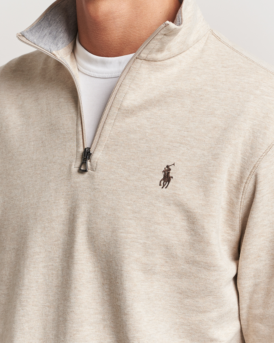 Men | Sweaters & Knitwear | Polo Ralph Lauren | Tech Double Knit Half Zip Expedition Dune Heather