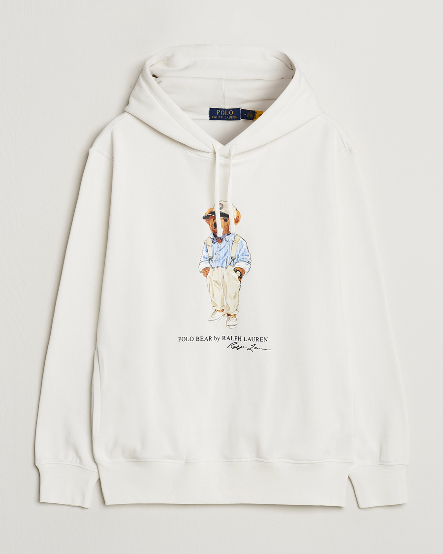 Men | Sweaters & Knitwear | Polo Ralph Lauren | Printed Hemingway Bear Hoodie Deckwash White