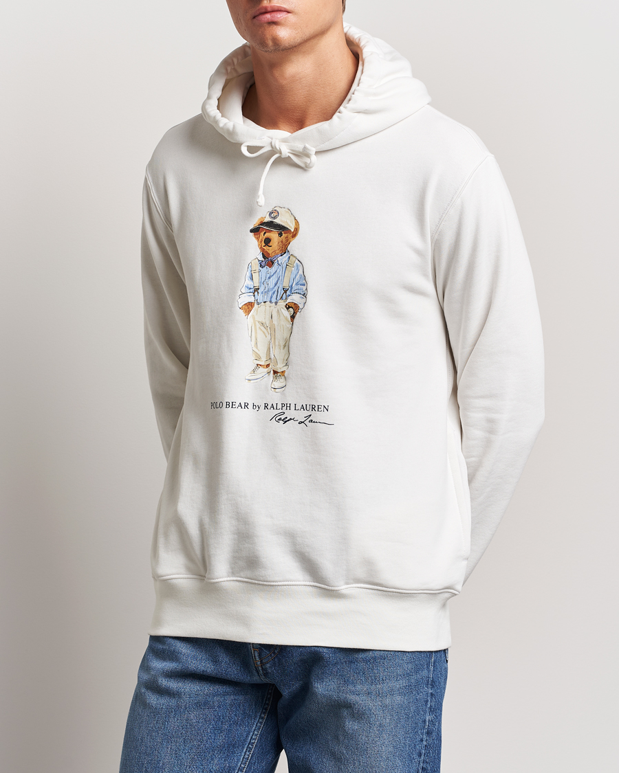 Men | Sweaters & Knitwear | Polo Ralph Lauren | Printed Hemingway Bear Hoodie Deckwash White