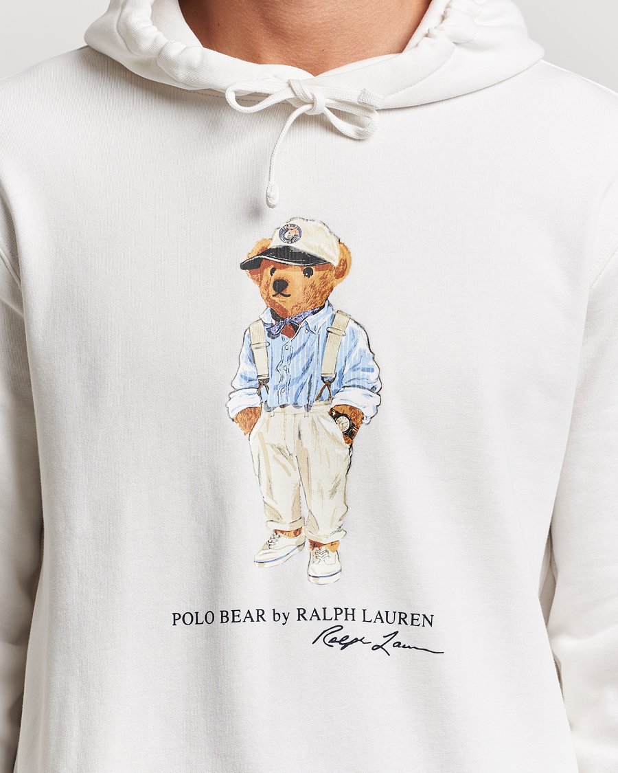 Men | Sweaters & Knitwear | Polo Ralph Lauren | Printed Hemingway Bear Hoodie Deckwash White