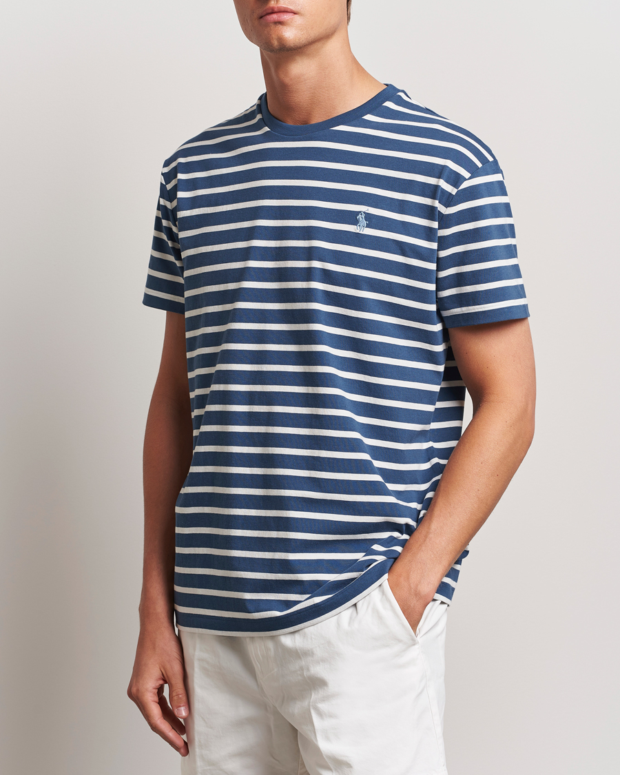 Men |  | Polo Ralph Lauren | Striped Crew Neck T-Shirt Clancy Blue/Nevis